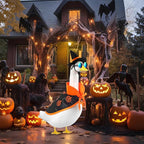 Halloween Goose Outfit and Fall Porch Goose Outfits with Hat & Sunglasses, Cement Plastic Goose Clothes Halloween Costume for 23" Geese Outdoor Patio Yard Lawn Duck Party