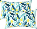 LVTXIII Outdoor/Indoor Lumbar Pillows, Decorative Patio Lumbar Cushions, Fluffy Water Repellent Garden Cushions for Home Patio Coach Sofa Use, 12×20 Inch, Pack of 2, Leaves Multi