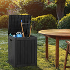 DRATO Deck Boxes, 28 Gallon Outdoor Storage Box for Patio Cushion, Garden Tools, Waterproof and UV Resistant, Lockable Black