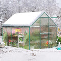 Polycarbonate Greenhouse Kit, 10x6 FT Heavy Duty Outdoors Durable Green House with Double Vent Window Lockable Door, Twin-Wall Panels, Walk in Green Houses for Backyard Outside Garden