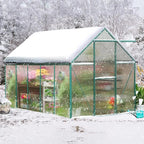 Polycarbonate Greenhouse Kit, 10x6 FT Heavy Duty Outdoors Durable Green House with Double Vent Window Lockable Door, Twin-Wall Panels, Walk in Green Houses for Backyard Outside Garden