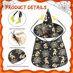 Halloween Porch Goose Outfits for 23" Lawn Statue - Cute Witch Hat & Cape Set for Concrete/Plastic/Cement Goose Statue, Halloween Accessory for Garden Yard Patio Decor