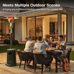EAST OAK 50,000 BTU Patio Heater with Sand Box, Table Design, Double-Layer Stainless Steel Burner, Wheels, Triple Protection System, Outdoor Heater for Home and Residential, Rain Forest