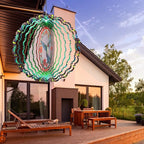 Wind Spinners Outdoor Hummingbird - Birthday Gifts for Women Mom Wife, Hanging Wind Sculptures Wind Spinners, 12 inch 3D Wind Spinner for Garden Decor for Outside, Garden, Patio, Yard, Outdoor
