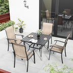 Pamapic Patio Chairs Set of 4, All-Weather Textilene Ergonomic Outdoor Dining Chairs for Garden Backyard Poolside Deck, Beige