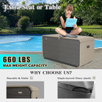 Domi 260 Gallon Resin Deck Box, Waterproof & UV-Resistant Outdoor Large Storage Box Lockable Storage Bin for Patio Cushions Pool Supplies Garden Tools and Delivery Storage