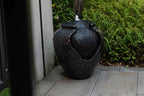 17.7 in. Glazed Pot Water Fountain with LED Light, Provide Indoor and Outdoor Water Features for Gardens、Backyard、Living Rooms、 Offices (Bronze Blue)