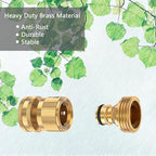 BoArt (4 Sets Garden Hose Quick Connector Set, Solid Brass 3/4 Inch Water Fitings Thread Easy Connect No-Leak Male Female