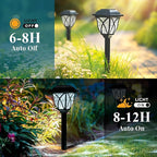 GIGALUMI Solar Lights Outdoor Waterproof, 6 Pack LED Solar Garden Lights, Outdoor Decorations, Garden Decor for Yard, Patio, Landscape, Planter, Walkway (Cold White)