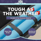 Buffalo Blizzard Deluxe Winter Cover for 14 ft x 28 ft Rectangle Inground or Above Ground Swimming Pools | Blue/Black Reversible | 5-Foot Additional Material