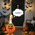 Porch Goose Outfits for 23" Plastic Porch Goose Halloween Pumpkin Outfit Goose Clothes for Cement Goose for Indoor Outdoor Garden Yard Lawn Patio Art Decor(NG)