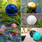 uxcell 2 Pcs Gazing Globe Decor Ball 2.5 Inch 63mm Reflective Garden Sphere Hollow Ball, Seamless Stainless Steel Gazing Ball, Smooth Mirror Globe for Garden Home Decor, Bright White