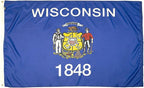 FlagSource Wisconsin Nylon State Flag, Made in the USA, 5x8'