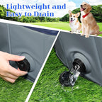Foldable Dog Pool, Portable Pet Bath Tub and Kiddie Swimming Pool, Collapsible Bathtub for Puppies, Small, Medium and Large Dogs, Cats and Kids, 32 x 8 in, Gray