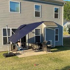 PURPLE LEAF 10ft Patio Umbrella Outdoor Square Umbrella Large Cantilever Umbrella Windproof Offset Heavy Duty Sun for Garden Deck Pool Patio, Navy Blue