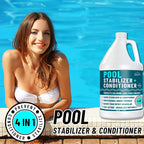 Pool Stabilizer - Cyanuric Acid Pool Stabilizer, Liquid Chlorine Stabilizer for Pool Chemicals, Swimming Pool Conditioner Stabilizer, Pool Stabilizer for Salt Pool & Chlorine, 1 Gallon