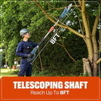 SENIX 20V Cordless Pole Saw, 8 Inch Telescopic Electric Pole ChainSaw with Articulating Head, 2.5Ah Battery & Charger Included for Tree Trimming, Pruning, and Cutting