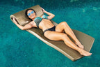 TRC Recreation Sunsation Vinyl Coated Foam Swimming Pool Float Mat Adult Lounger with Built-in Roll Pillow