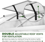 MUPATER 6 x 12FT Polycarbonate Greenhouse, Heavy Duty Greenhouse with Lockable Door & Adjustable Roof Vent, Aluminum Green-House Kit with 4MM Polycarbonate Panel for Backyard, Garden, White