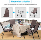 Tangkula 4 Pieces Patio Dining Chairs, Outdoor Stackable All Weather Heavy Duty Dining Chairs Set with Armrests, Support 330 LBS, for Poolside, Backyard, Garden, Deck, Front Porch (Brown)