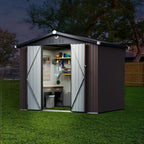 Metal Storage Shed,Outdoor Storage Building 8x6,Large Backyard Shed with Lockable Door,Waterproof Outside Storage Shed