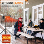 ROVSUN 1500W Outdoor Electric Heater, Freestanding & Wall-mounted Patio Heater with Remote Control, 12H Timer Adjustable Heights,3 Modes, 3s Instant Heating for Indoor Outdoor Backyard Garage, 2 Packs
