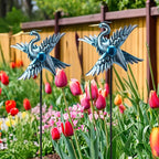 WONDER GARDEN Wind Spinners Outdoor - 2 Pack Small Metal Heron Wind Spinner Windmill, Wind Sculpture for Yard Patio Lawn Decor