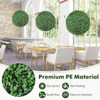 Goplus 2 PCS 20 Inch Artificial Plant Topiary Ball, Round Faux Boxwood Balls Outdoor, Fake Plant Sphere for Front Door, Porch, Backyard, Balcony, Patio, Garden, Wedding and Home Décor