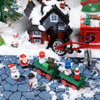 Marspark Christmas Village Accessories 5 x 50 Inch Christmas Miniature Road Village Street Mat Xmas Snow Street Decorations for Little Landscape(White Gravel Road Style)