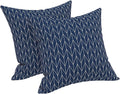 LVTXIII Outdoor/Indoor Throw Pillows, Decorative Throw Pillows with Inserts, 18”x18” Square Pillows for Bed, Couch, Sofa and Patio Furniture (Set of 2, Herringbone Navy)