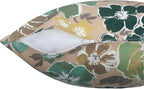 Magpie Fabrics Patio Pillow with Insert 18"x18", Set of 2, Fade-Resistant Outdoor Indoor Cushion Decorative Throw Pillow Decoration for Couch Garden Furniture - Green Floral