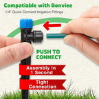 Bonviee 100FT 1/4 inch Blank Distribution Tubing Drip Irrigation Hose Garden Watering Tube Line for Small garden irrigation system-Green