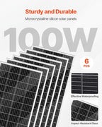 VEVOR 24V 1000W Solar Wind Power Kit, 6*100W Solar Panel + 400W Wind Turbine + 25.6V 100Ah LiFePO4 Battery + 3000W Power Inverter + MPPT Wind/Solar Hybrid Controller for Home Boat Cabin Farm Off-Grid