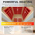 1-Person Infrared Sauna,1300W Indoor Sauna for Home, Side Glass Window, Canadian Hemlock Wood Personal Sauna with 5 Heating Panels, LED Reading Lamp, Blue-Tooth