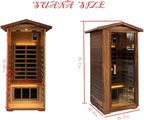 Red Cedar 1 Person Outdoor Ultra-Low Emf（0.5mg） Infrared Sauna, Multi-Person Home Sauna Spa, 1 Person Outdoor Sauna, Personal Indoor Sauna (Red Cedar Personal Outdoor Sauna)