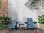 Folding Adirondack Chairs Set of 2,Adirondack Chair with Retractable Ottoman,Plastic Adirondack Chairs with 2 Cup Holder,Weather Resistant Patio Chair,Outdoor Chairs Set of 2(Navy Blue)