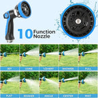 Retractable Garden Hose Reel, 1/2" x 100FT + 6.6FT Automatic Retractable Water Hose Reel Wall Mount, with 10- Function Sprayer Nozzle, Any Length Lock/Auto Rewind/180°Swivel