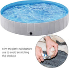 Yaheetech Foldable Dog Pool Portable Kiddie Pools Collapsible Hard Plastic Dog Swimming Pools Doggie Wading Pool Bath Tub for Puppy Small Medium Large Dogs, 63 x 12 Inches Gray