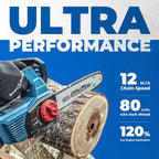 Dong Cheng 12 Inch Brushless Cordless Chainsaw 20V, 12m/s Chain Speed, Tool-Free Tensioning, Auto Oiler & Chain Brake for Wood Cutting & Tree Trimming, Bare Tool Only