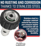 McKillans® M22-14mm Pressure Washer Quick Connect Kit, M22-14mm to 3/8" Male Female Quick Disconnect Kit for Power Washer (Stainless Steel)
