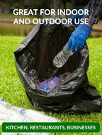 150 Count Heavy Duty Black Trash Bags, 40-45 Gallon, 38x46 Inches, 20 Micron Thick Large Garbage Bags