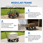 Yesker Steel Garden Carts - 800lbs Dump Wagon with All Terrain Inflatable Wheels for Yard Lawn Farms Gardening - Heavy Duty Utility Outdoor Hauling Wheelbarrow