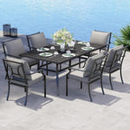 Grand patio Dining Chairs Set of 2，Outdoor Fixed Patio Dining Chairs Set of 2，Fixed Dining Chair，Outdoor Dining Chairs with Grey Cushions, Patio Chairs for Outside, Garden Lawn Porch, Backyard