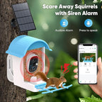 Smart Bird Feeder with Camera, Bird Feeders for Outdoors with Solar Panel, 2K HD Live View, AI Identify, Auto Capture, Instant Notifications, 2.4GHz, IP65 Waterproof, Ideal Gifts for BirdLovers, Blue
