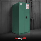 FireKing Green Flammable Safety Cabinet, Pesticides Flammable Storage Cabinet, 60 Gallon Steel Safety Cabinets with Manual Door for Commercial, Industrial & Home Use, 34" x 34" x 65"