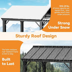 Grill Gazebo 6' x 8' with Galvanized Steel Roof and Pergola Extension, BBQ Gazebo with UV Blocking & Waterproof Design, Grill Canopy with Shelves, Rust-Resistant, 4-Season Use