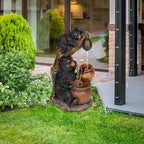 Ferrisland Outdoor Fountain Black Bears Garden Water Fountain Outdoor Water Feature Resin for Garden Patio Yard Deck Home Lawn Porch House Relaxation Exterior Balcony