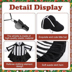 3 Pcs/Set Referee Porch Goose Outfits, Lawn Goose Statue Women Referees Costume, Garden Goose Clothes Referee Dress Hat and Whistle for 23" Statue Halloween Sports Season Outdoor Patio Yard Decor