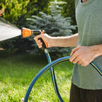 Solution4Patio Long Leader Green Garden Hose 5/8 in. x 50 ft. -Kink Free, No Leaking, Male/Female Fittings -Heavy Duty Durable Flexible Lightweight Water Pipe -Brass Aluminum Ends for Household & Yard