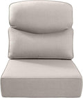 Luxury 24x24x6 Inch Smile Outdoor Cushions 1 Set - Deep Seat Water-Repellent Patio Furniture Replacement Cushion for Wicker Rattan Wood Metal Chair Glider Rocker Loveseat Sofa - Beige